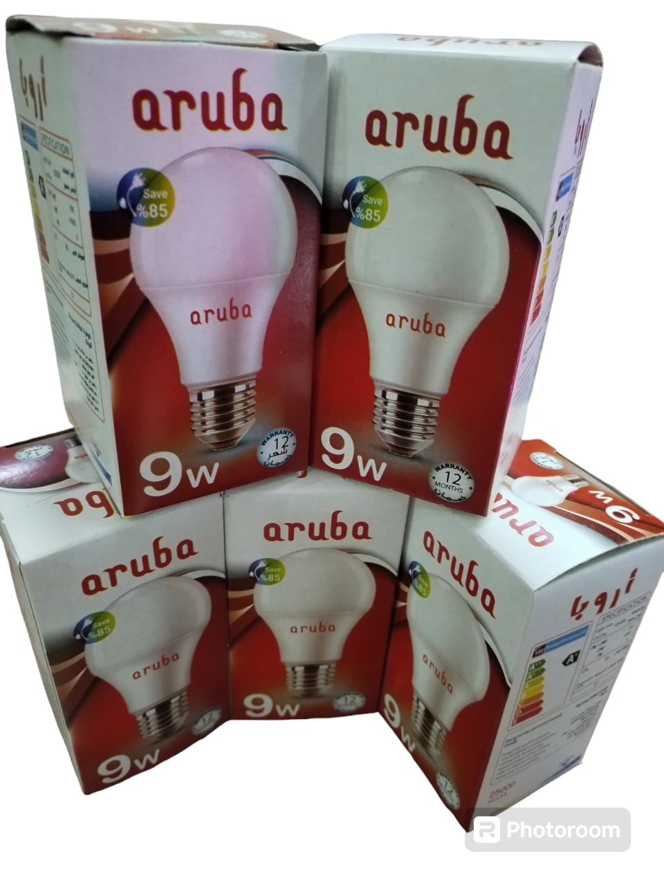 عرض عدد 5 لمبه ليد 9 وات aruba ب65 جنيه