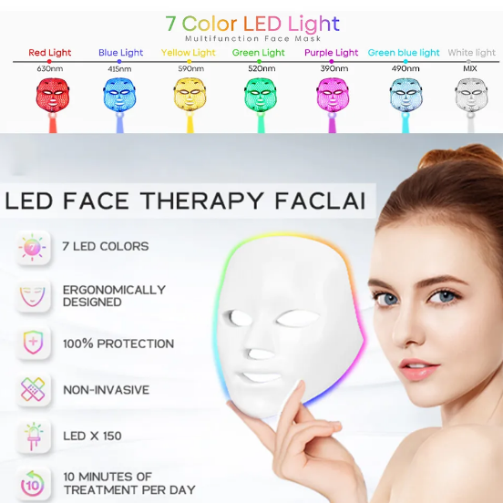 الماسك الضوئي الشهير, Colorful Led Beauty Mask