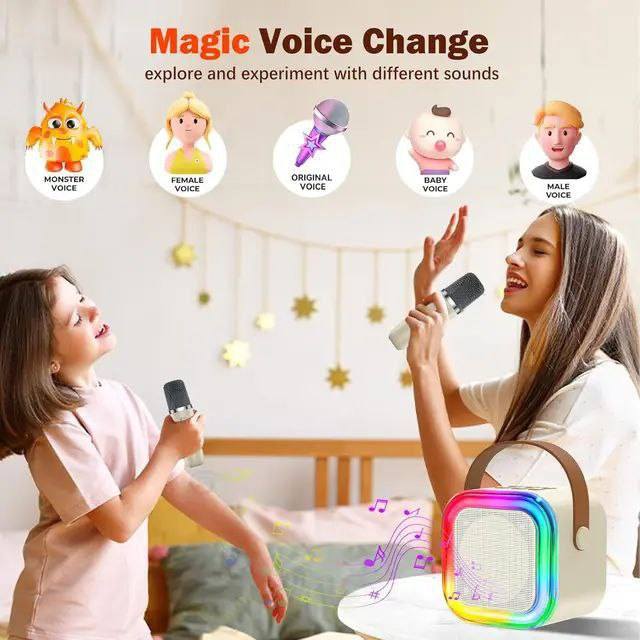 صب كاريوكي احترافي مع 2 مايك وإضاءة RGB | صوت قوي
