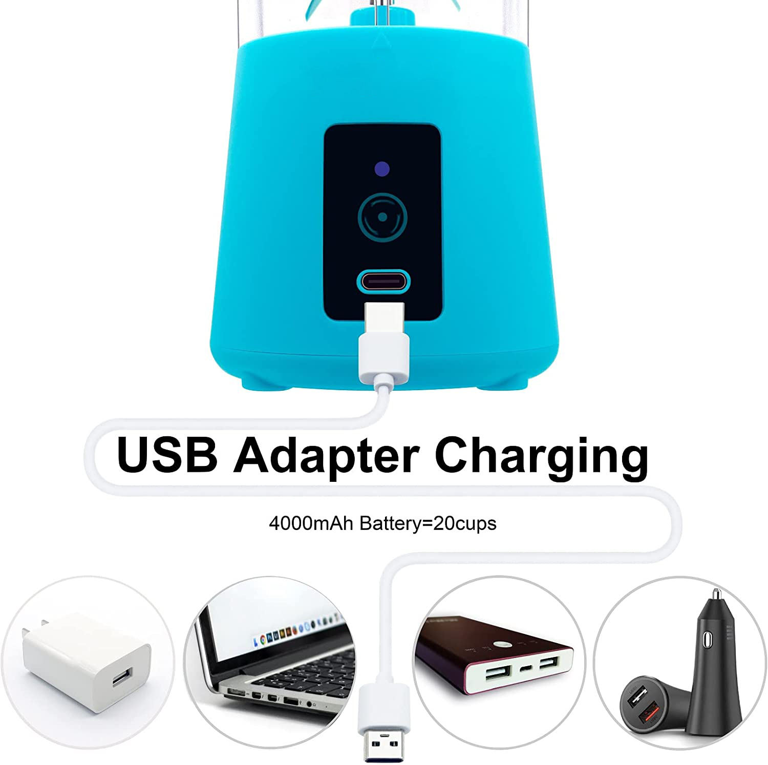 خلاط فواكه محمول USB بسعة 380 مل