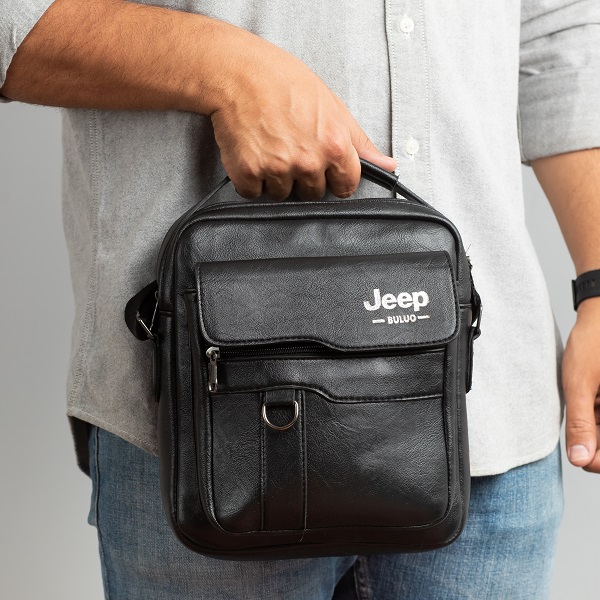 شنطة كروس رجالي جلد مستورد  Jeep Cross Bag