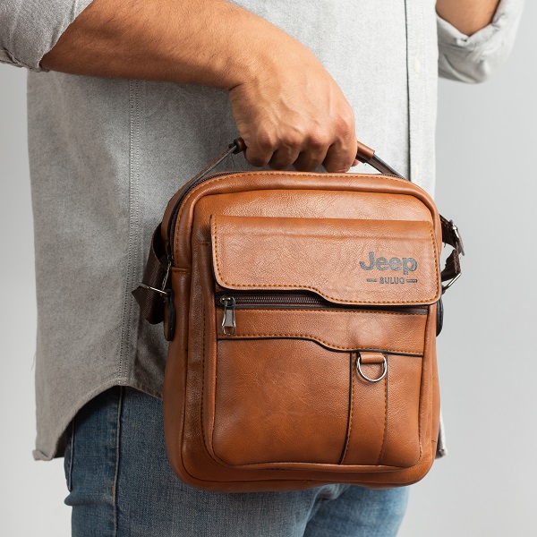 شنطة كروس رجالي جلد مستورد  Jeep Cross Bag