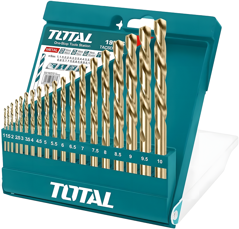 طقم بنط حدادي توتال 19 قطعة – عدد شنيور للحديد والمعادن