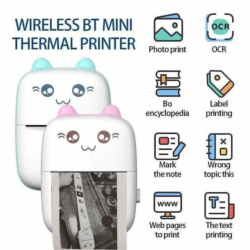 طابعة Mini Sticker Printer حرارية محمولة