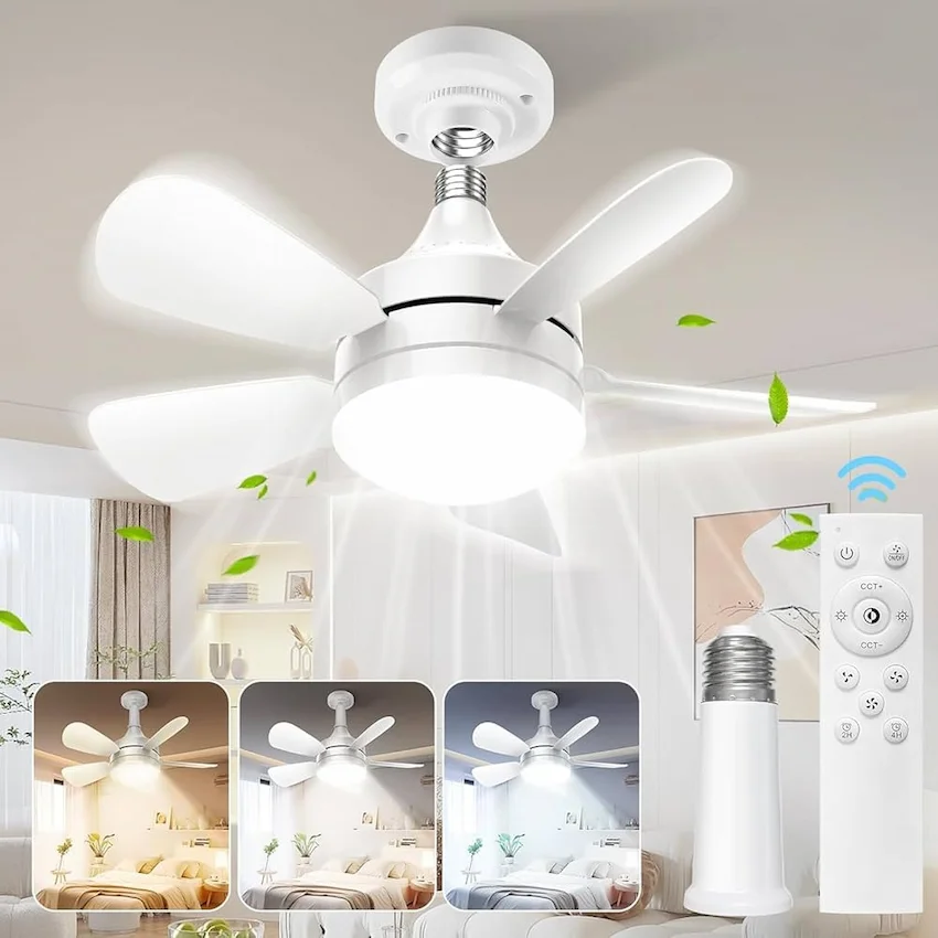 مروحة سقف 2×1 مع كشاف LED بالريموت