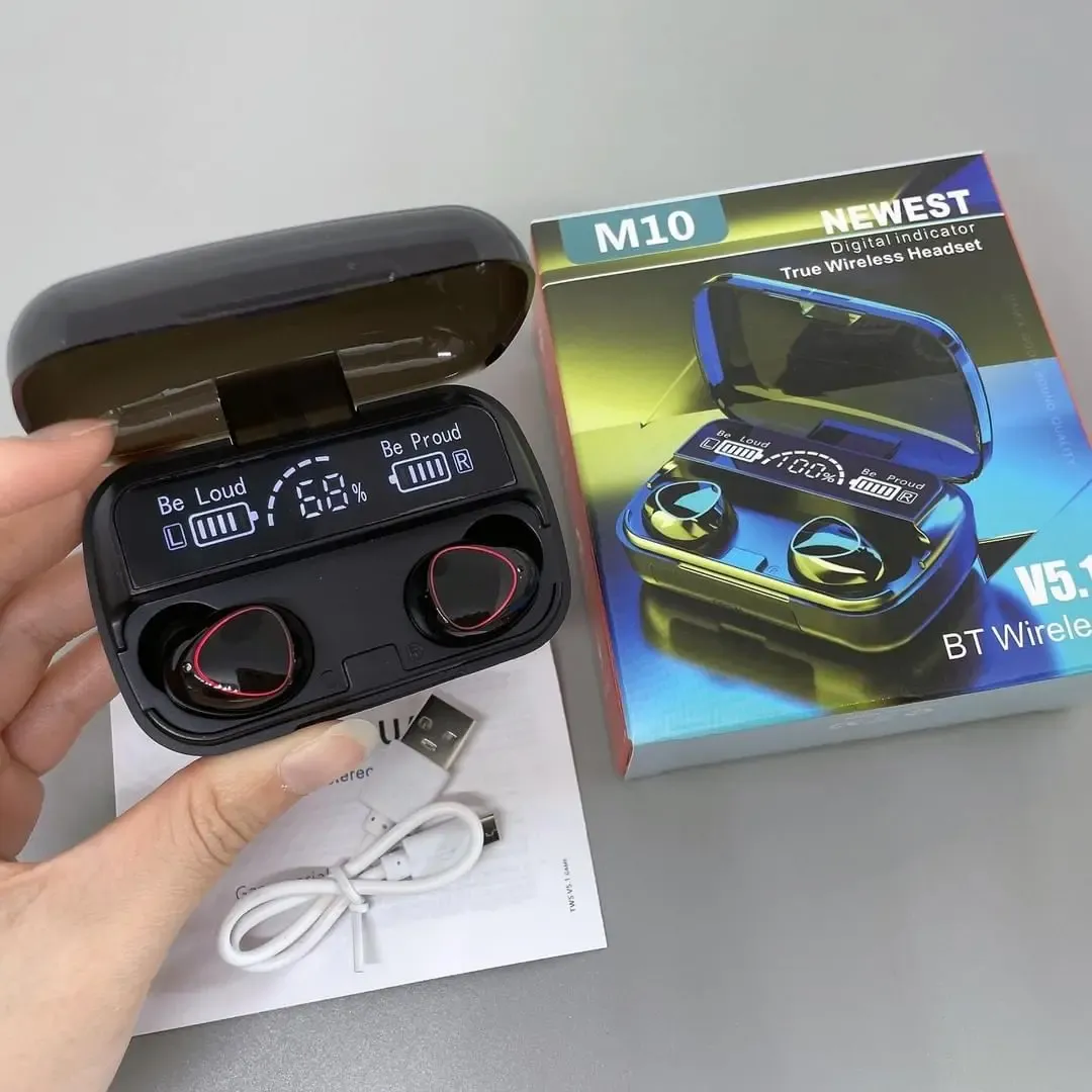 سماعة Earbuds M10 TWS – صوت نقي + باوربانك + شاشة رقمية