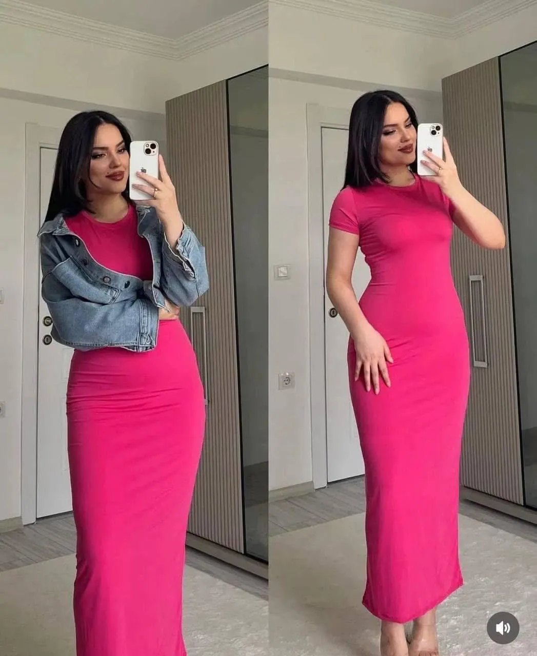 بيزك دريس فوشيا free  size 