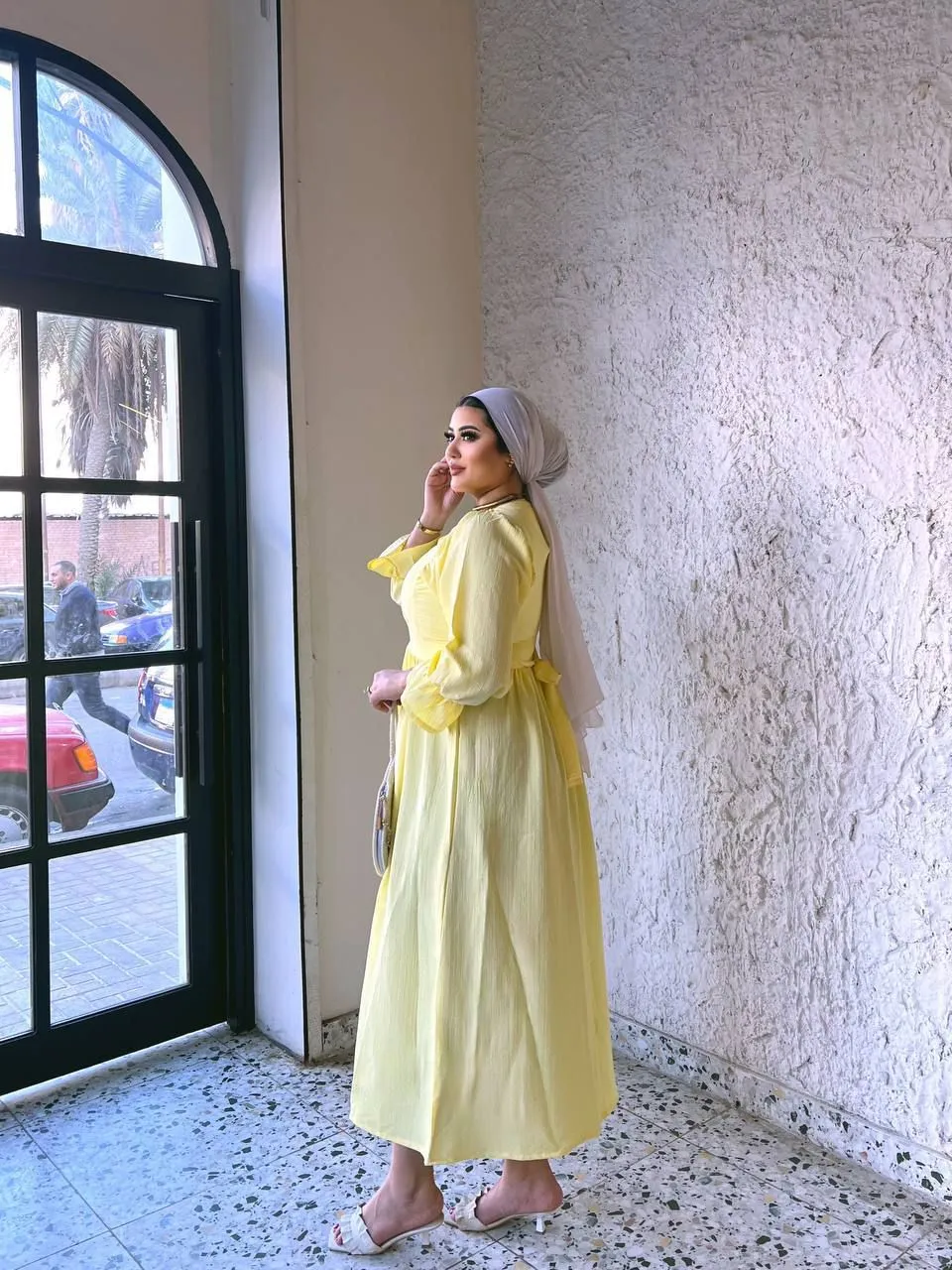 دريس الخامه فريسكا اصفر free size  