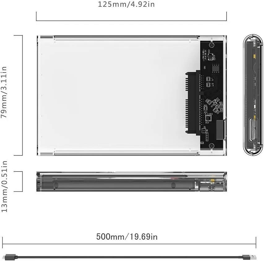 راكة usb3 شفاف