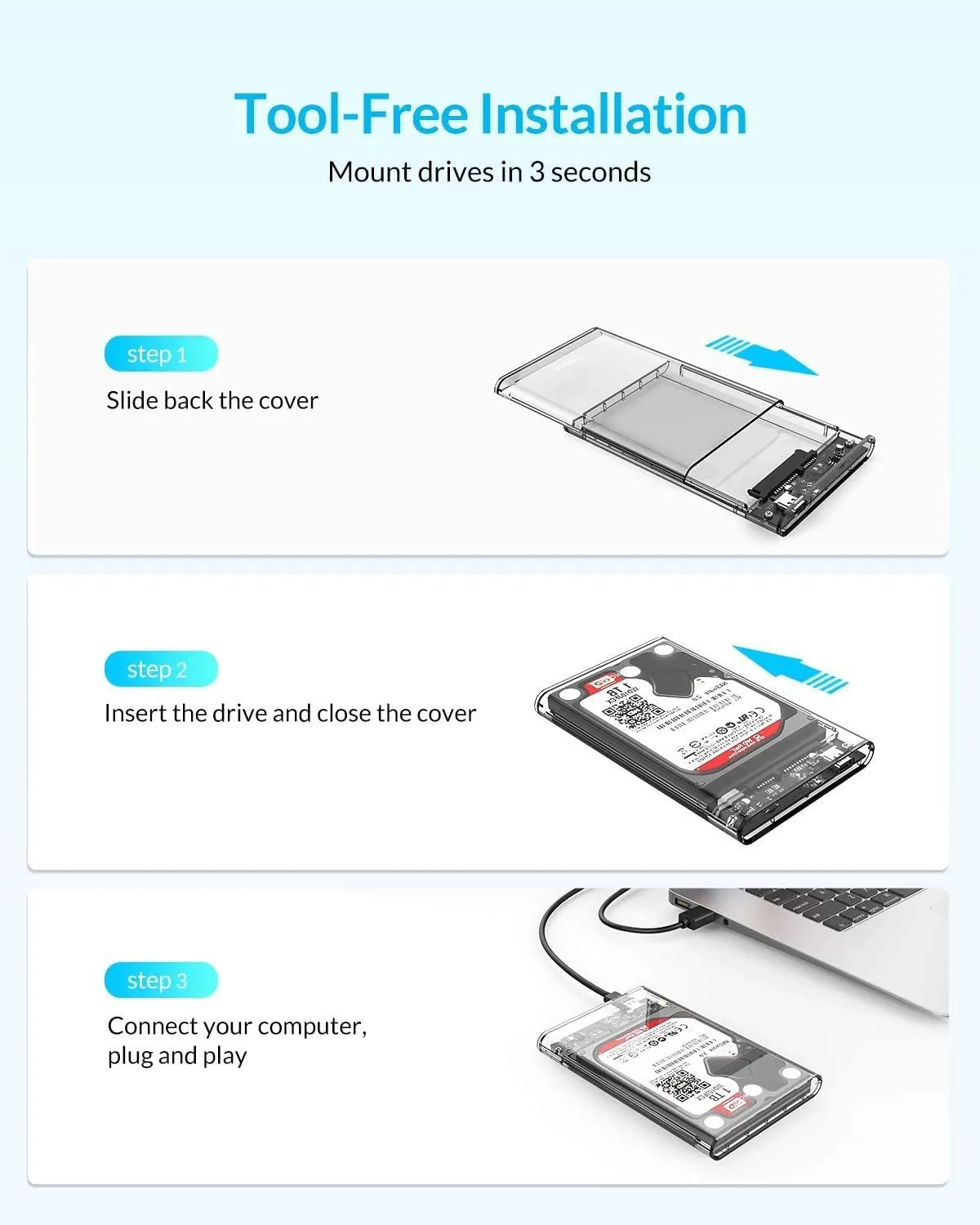 راكة usb3 شفاف