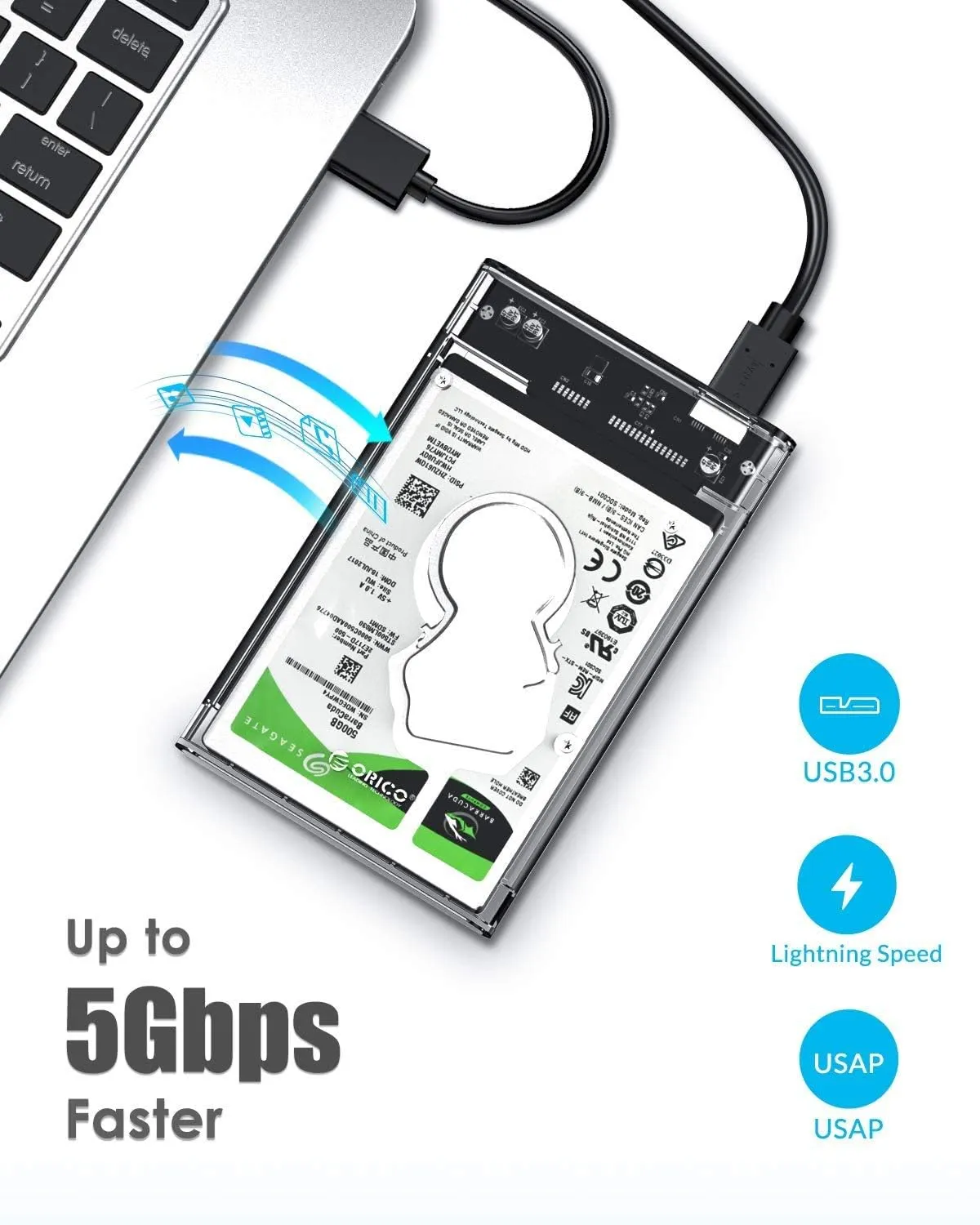 راكة usb3 شفاف