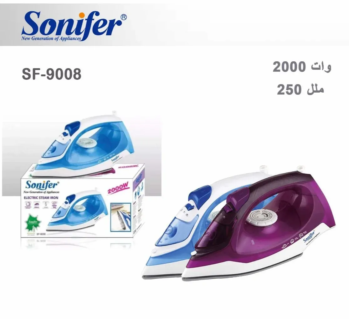 مكواة بخار كهربائية SF-9008 من سونيفر – 250 مل، 2000 وات