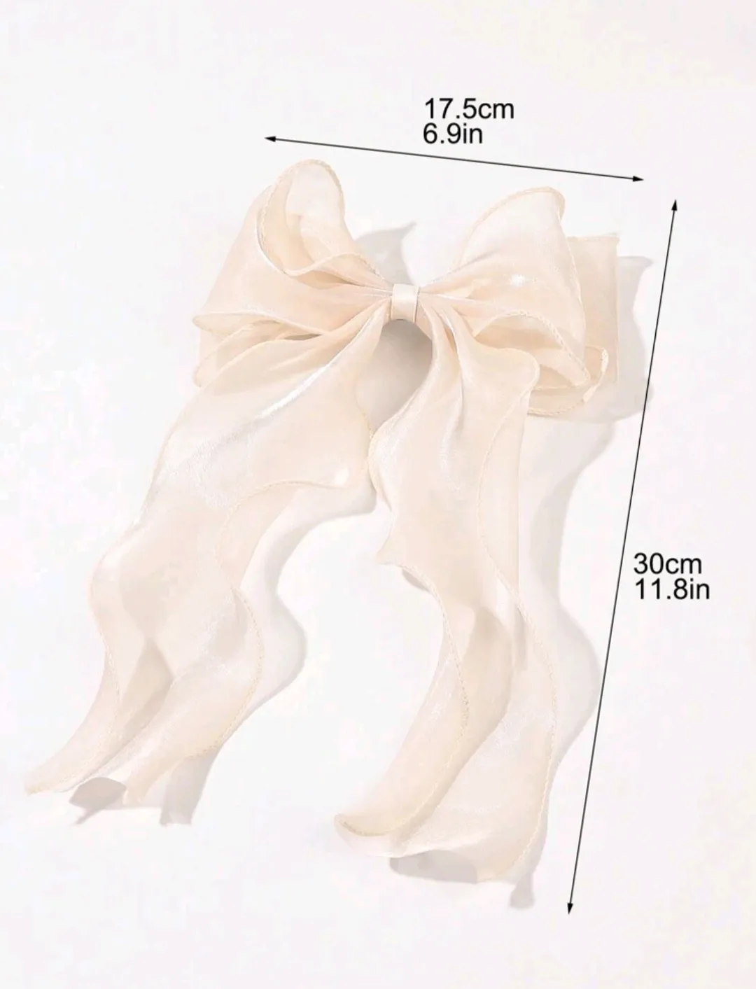 Mesh Ribbon Bow With Curly Tails