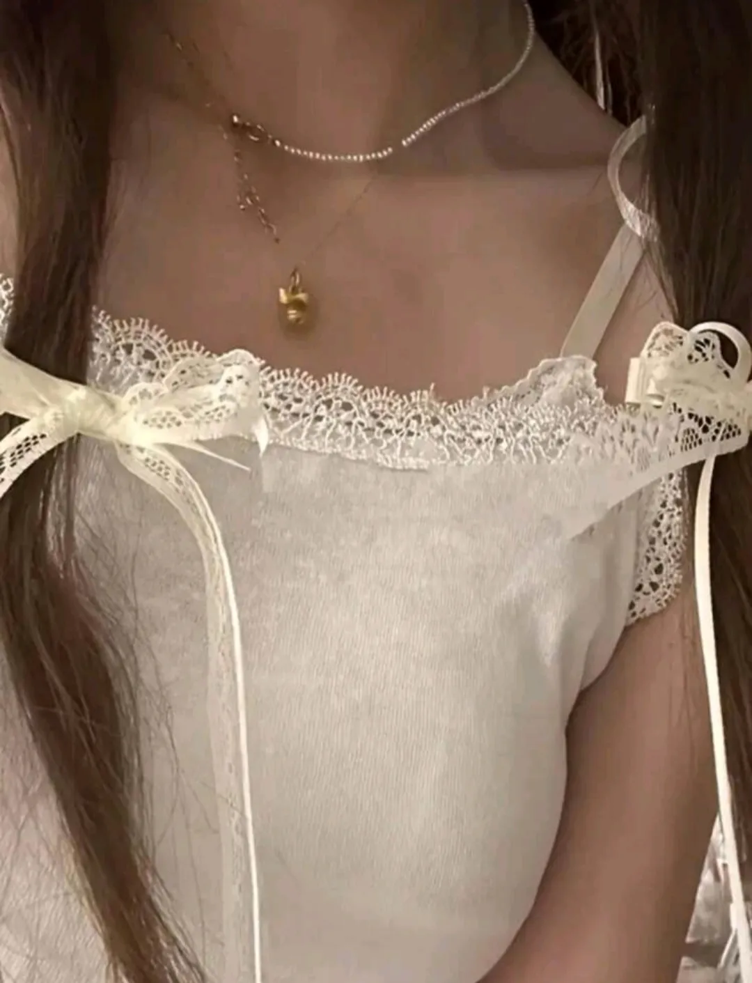 2pcs Lace Bow Beaded Ribbon Hair Clips, Ballet Girl School Style