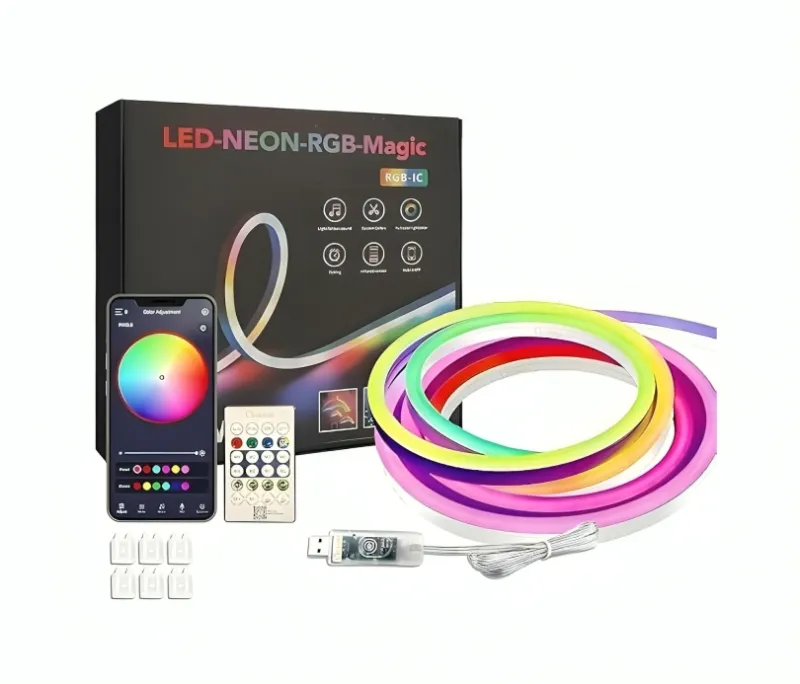 شريط إضاءة نيون متعدد الألوان بتحكم عن بعد