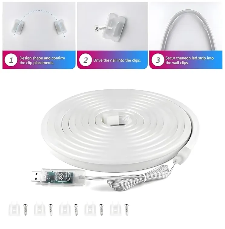 شريط إضاءة نيون متعدد الألوان بتحكم عن بعد