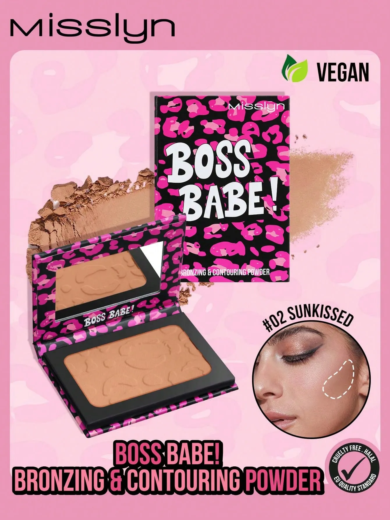 Misslyn Bronzing & Contouring Powder, Bronzer, Matte Bronzer