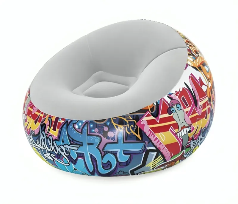 كرسي هوائي قابل للنفخ بنقشة جرافيتي