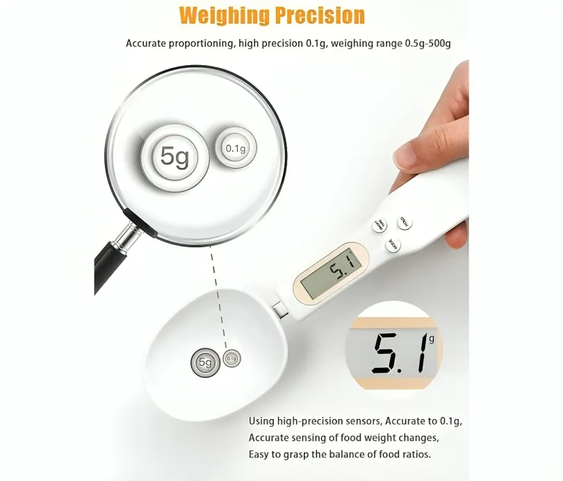 ميزان ملعقة رقمي بشاشة دقيقة متعدد الوظائف