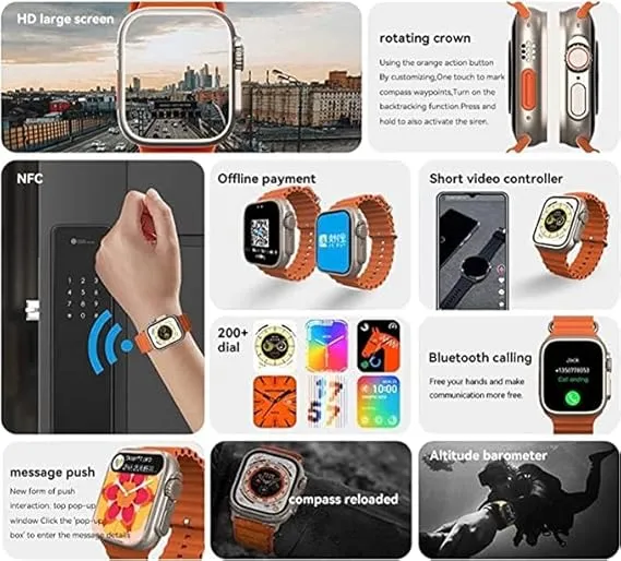 T800 SMART WATCH Ultra Wireless Charging 1.99 INFINATE