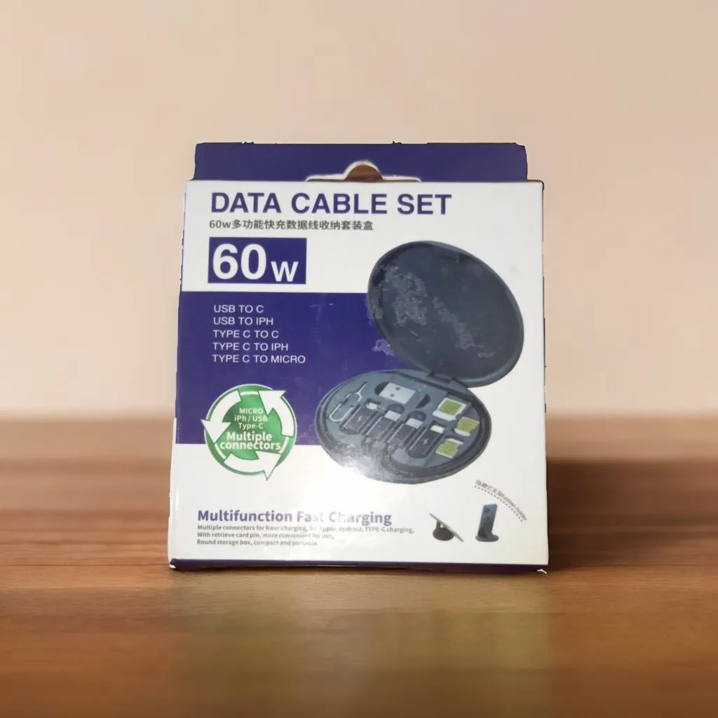 طقم كابل USB متعدد الوظائف للشحن السريع ونقل البيانات الى لايتنينج ومايكرو ونوع c من ريماكس - قطعتين - ازرق