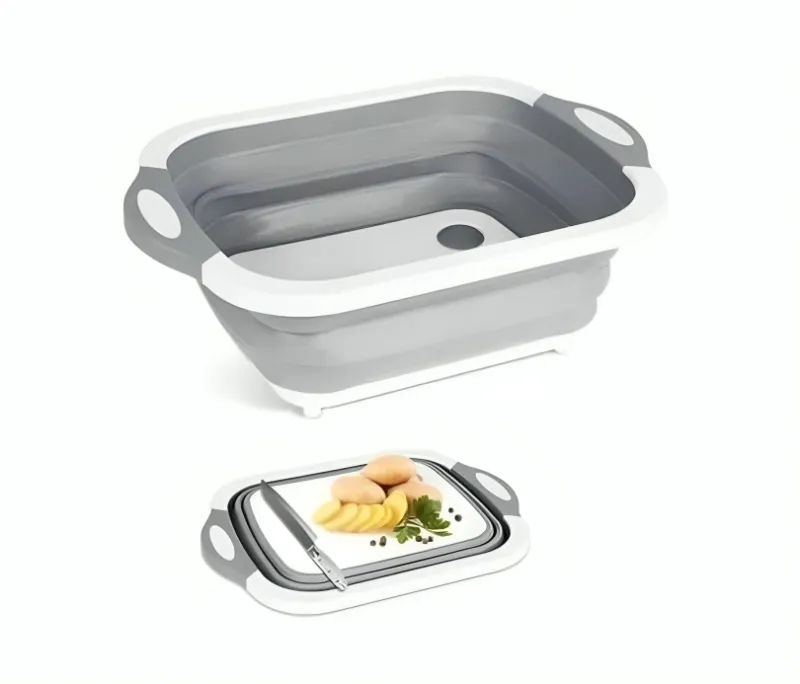 لوح تقطيع وسلة غسيل فواكه قابلة للطي