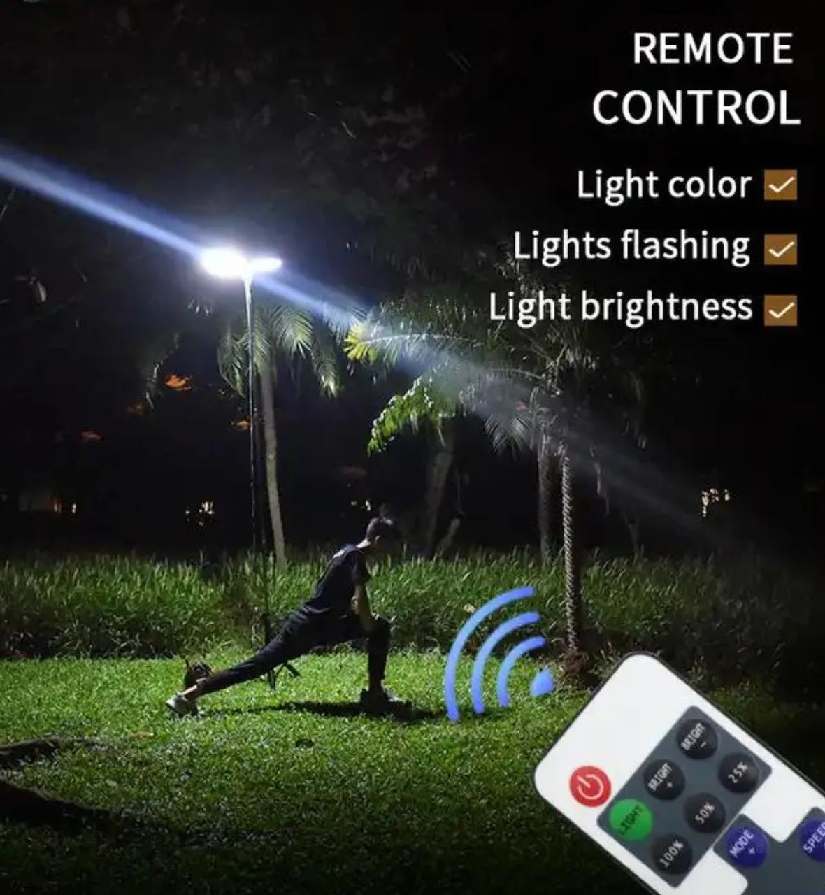 مجموعة مصابيح LED للتخييم بعمود تلسكوبي خارجي