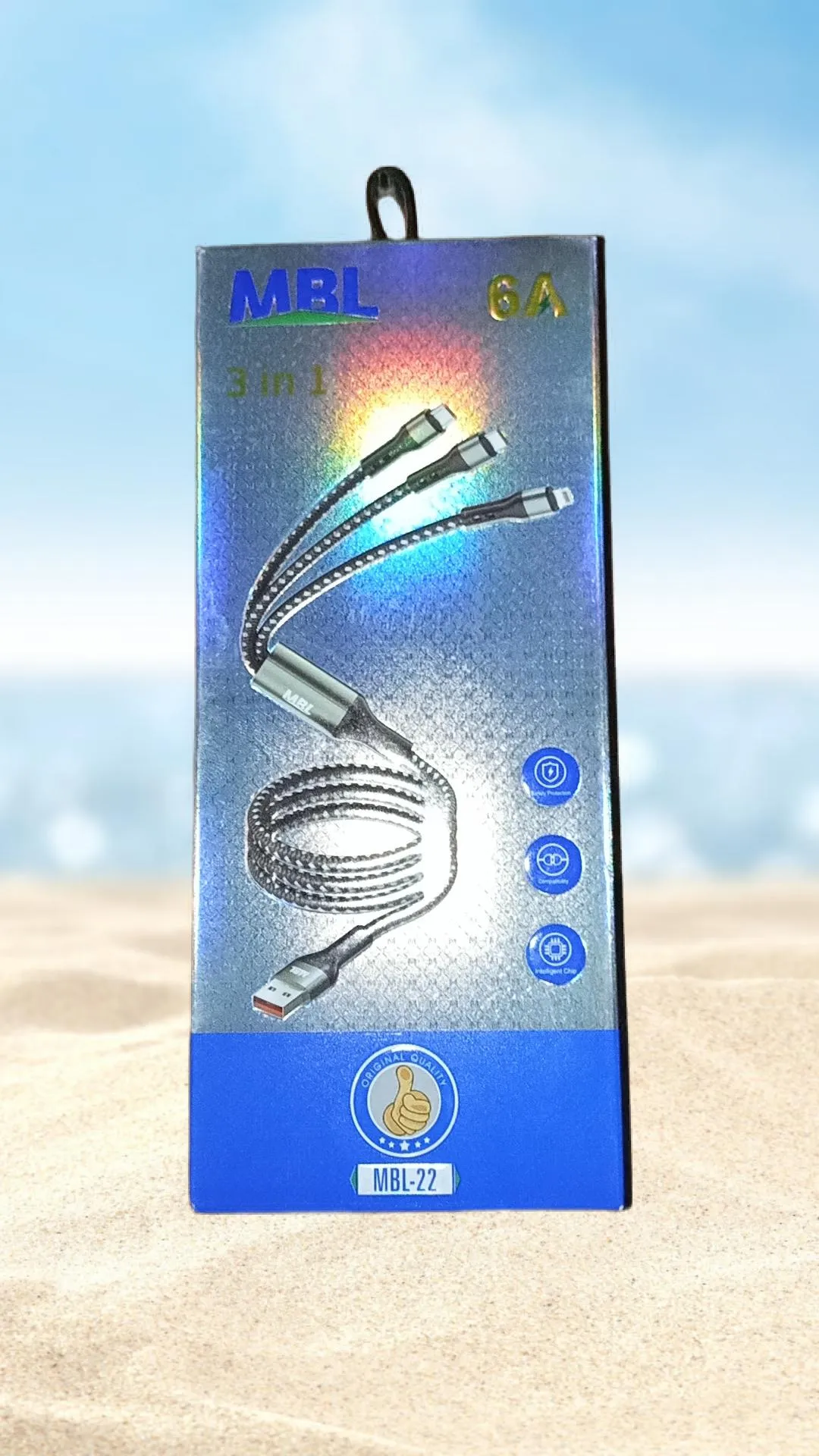  charging cable mbl-22 3in1 usb to lightening type c micro 6a