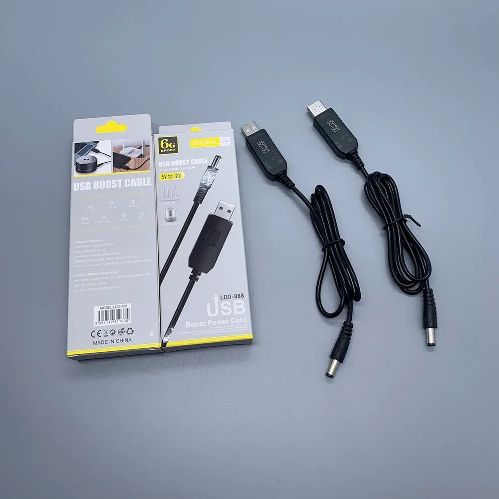 USB Boost Line Power Supply DC 5V To DC 12V Power Line 1A 2A Power Cord Output Cable | HighEnd | For Router