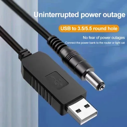 USB Boost Line Power Supply DC 5V To DC 12V Power Line 1A 2A Power Cord Output Cable | HighEnd | For Router