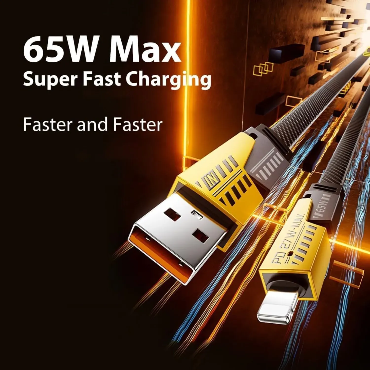 Multiple Charging Cable 4 in 1 Lightning , Type-C & Type-A USB 1.2M GA-03