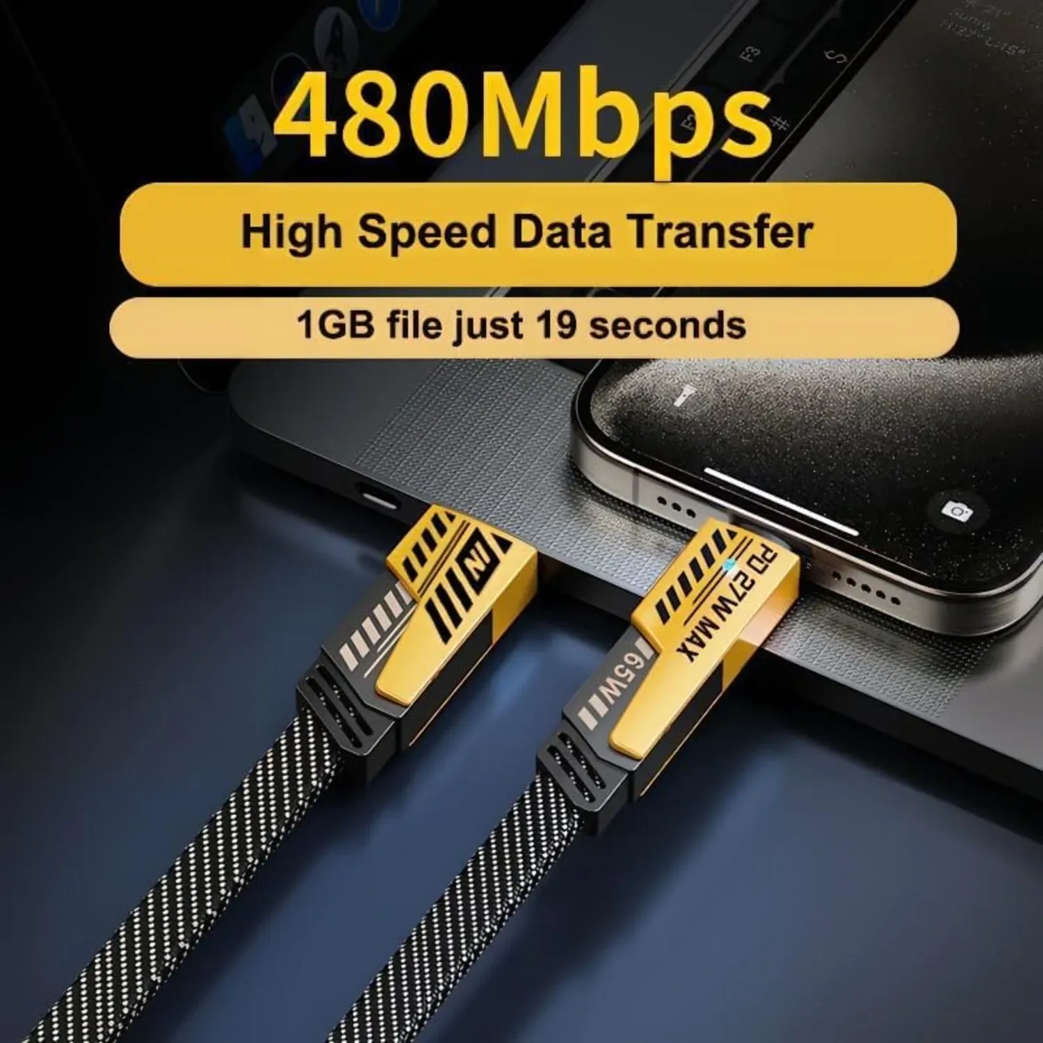 Multiple Charging Cable 4 in 1 Lightning , Type-C & Type-A USB 1.2M GA-03