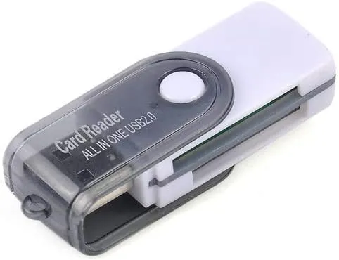 محول قارئ بطاقات متعددة 4 في 1، منفذ USB 2.0 لبطاقات الذاكرة مايكرو وترانس فلاش وبطاقة الوسائط المتعددة وذاكرة ستيك وذاكرة ستيك مايكرو