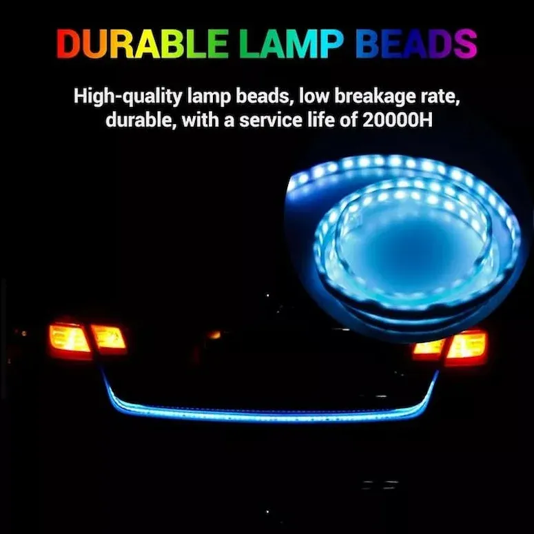 شريط إضاءة الكبوت LED للسيارة – مقاوم للمطر مع تحكم ريموت