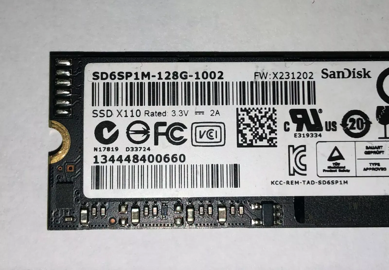 SanDisk 128gb SSD M.2 SATA X110 Sd6sp1m-128g-1002 8