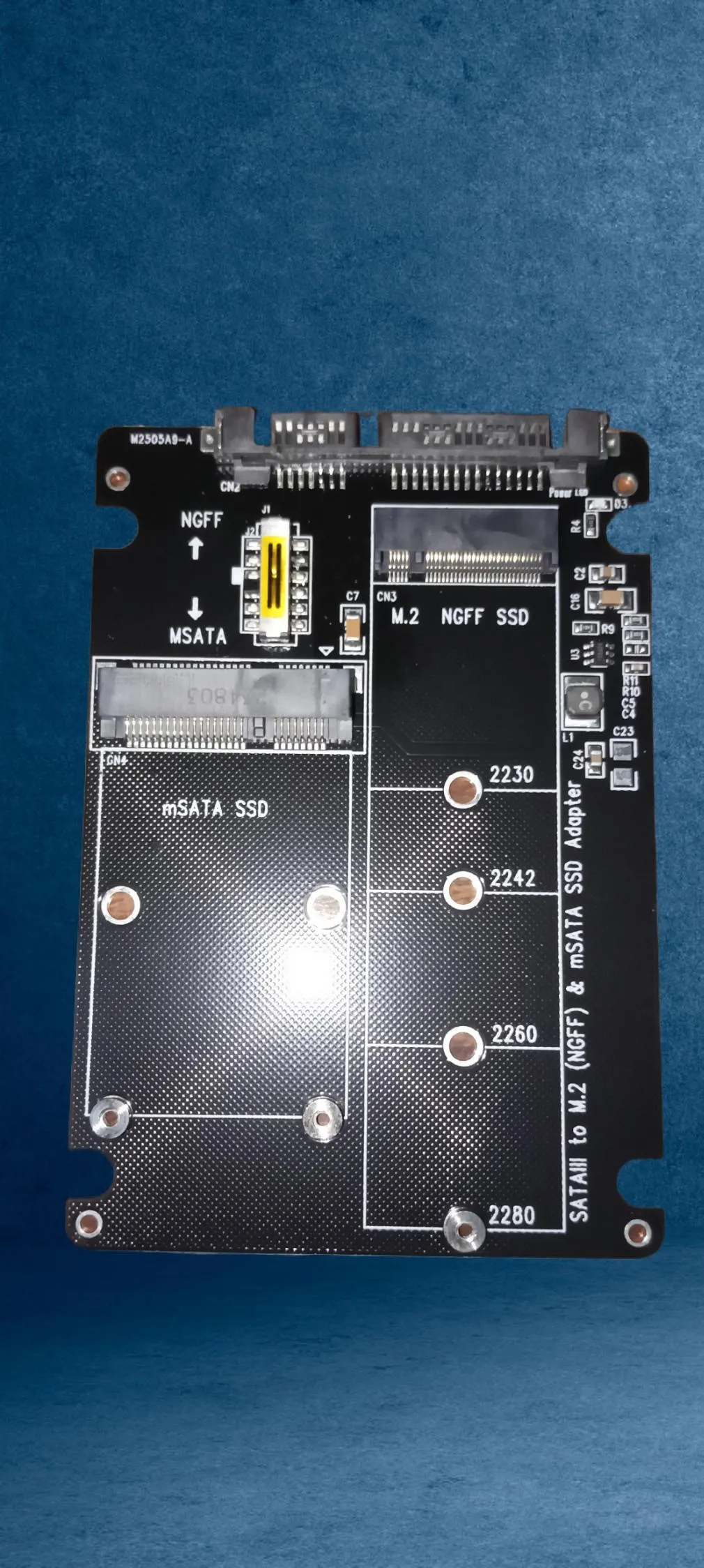ان اف اتش كيه 2 في 1 كومبو M.2 NGFF B-Key & mSATA SSD إلى SATA 3.0 حافظة محول