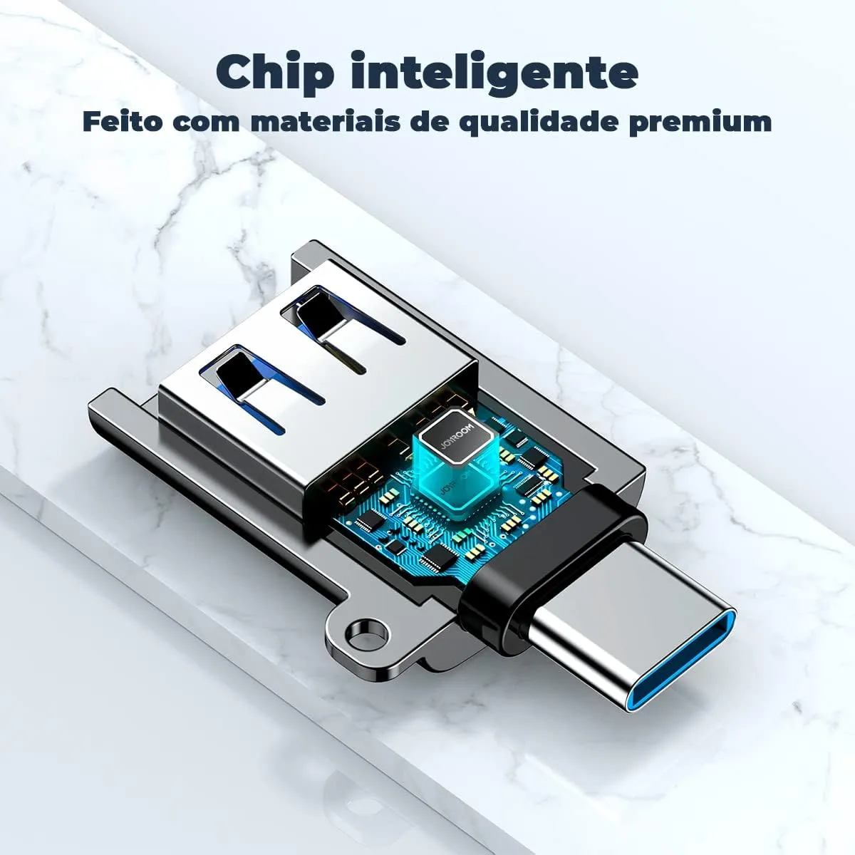 محول USB سريع إلى نوع سي من جويروم، لون أسود S-H151، عدد المنافذ: 2
