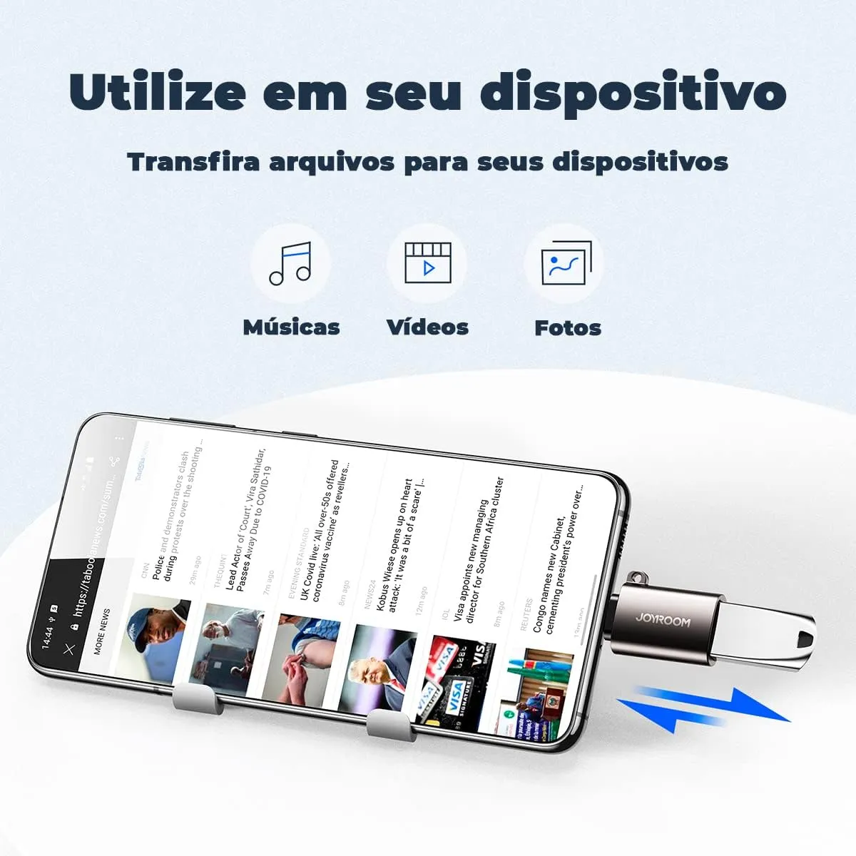 محول USB سريع إلى نوع سي من جويروم، لون أسود S-H151، عدد المنافذ: 2