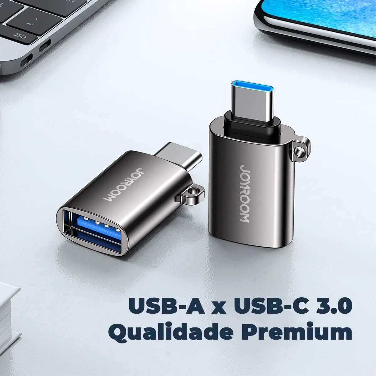محول USB سريع إلى نوع سي من جويروم، لون أسود S-H151، عدد المنافذ: 2
