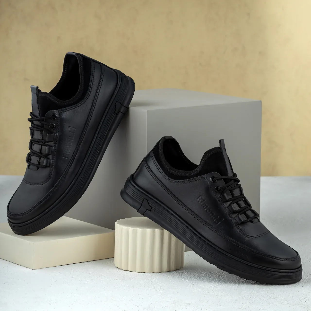 حذاء رجالي جلد طبيعي × ليكرا – كود 2301