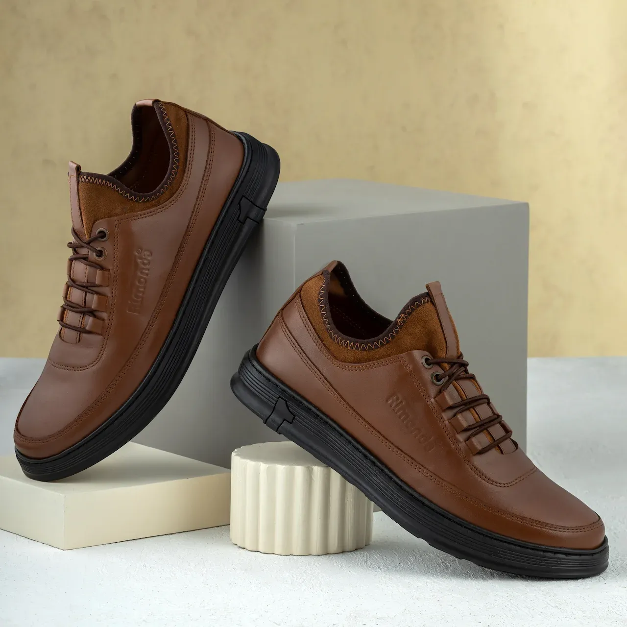 حذاء رجالي جلد طبيعي × ليكرا – كود 2301