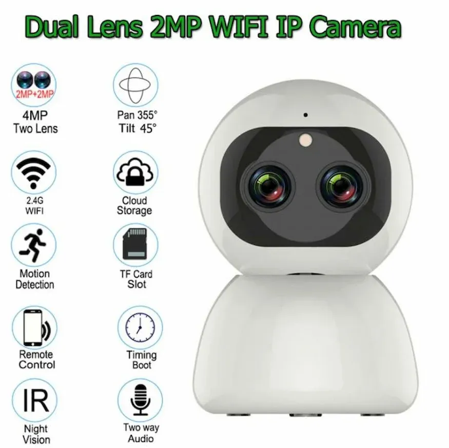 كاميرا مراقبة ذكية بانورامية 1080P مع تكبير 10x وتحكم 360°