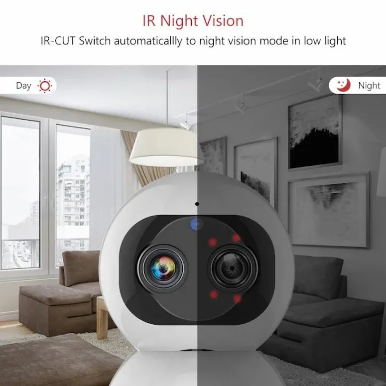 كاميرا مراقبة ذكية بانورامية 1080P مع تكبير 10x وتحكم 360°