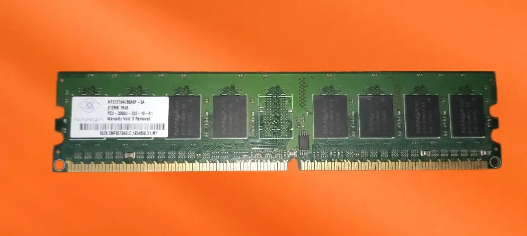 Nanya NT512T64U88A0F-5A Desktop PC RAM Memory 512MB 1Rx8 PC2-3200U-333-10-A1