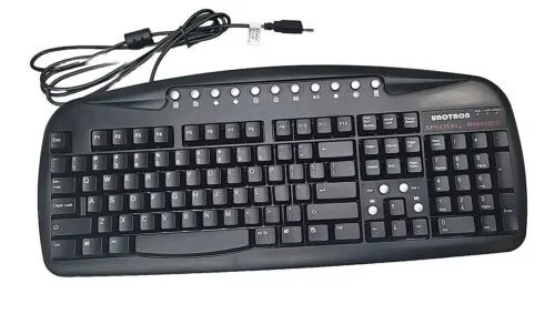 Unotron Spillseal Washable Corded Keyboard PS/2 USB Black S5100KB