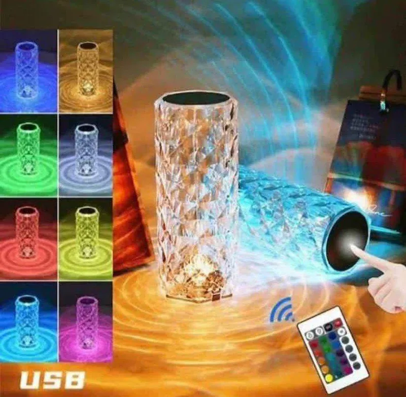 اباجورة كريستال تاتش بالريموت