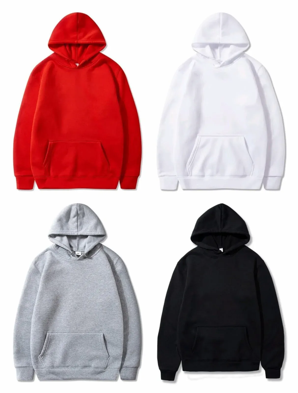 عرض 4 سويتشيرتات هودي بيزك شتوي بخامة ميلتون ناعمة