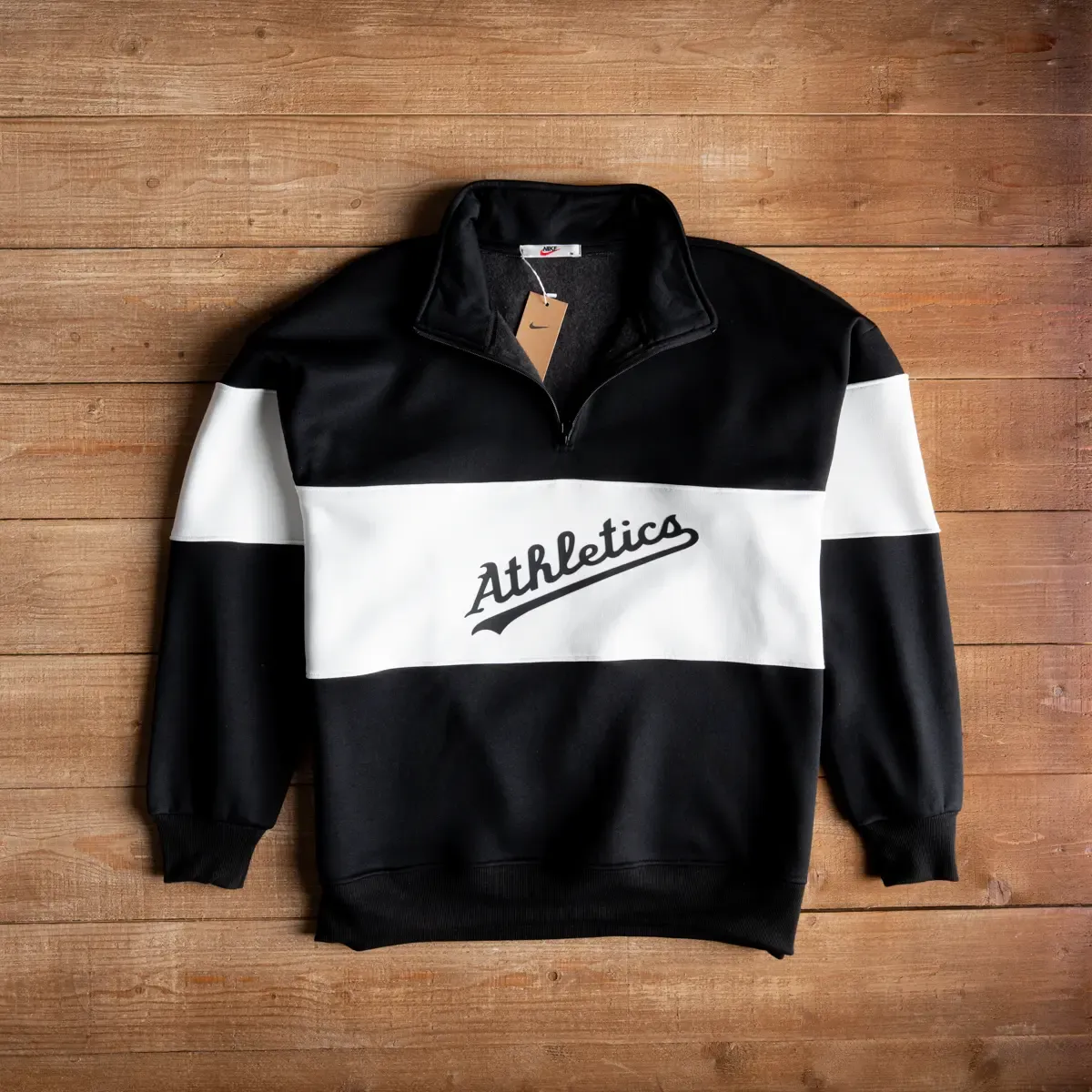 سويت شيرت Athletics قطن صافي نص سوسته