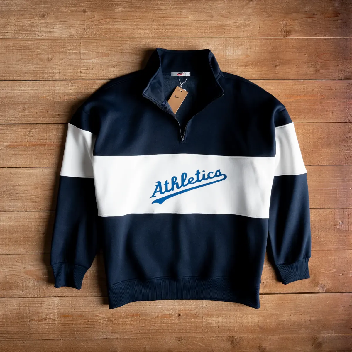 سويت شيرت Athletics قطن صافي نص سوسته