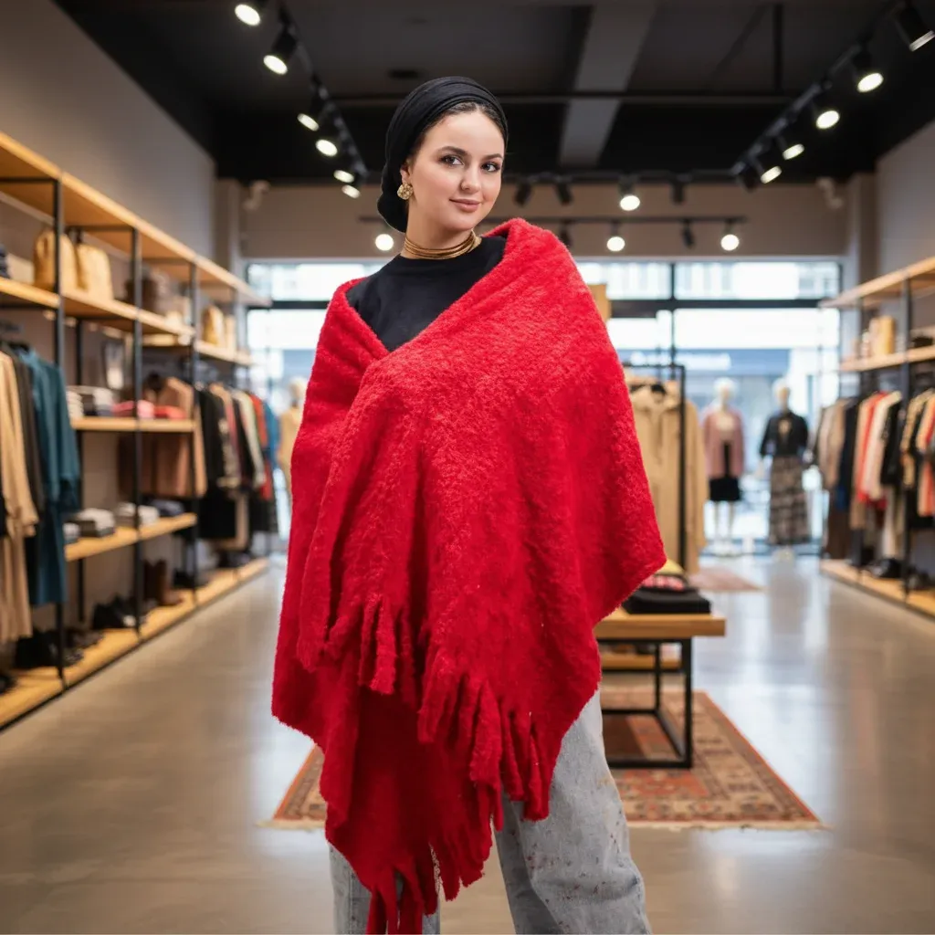 شال موهير حريمي شتوي ناعم وأنيق